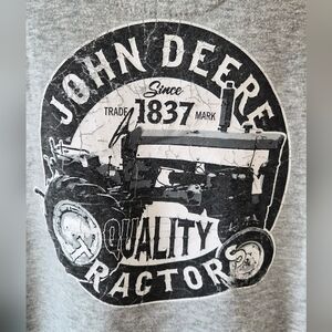 John Deere Gray Hoodie XL Vintage Tractor Graphic Pullover Sweatshirt